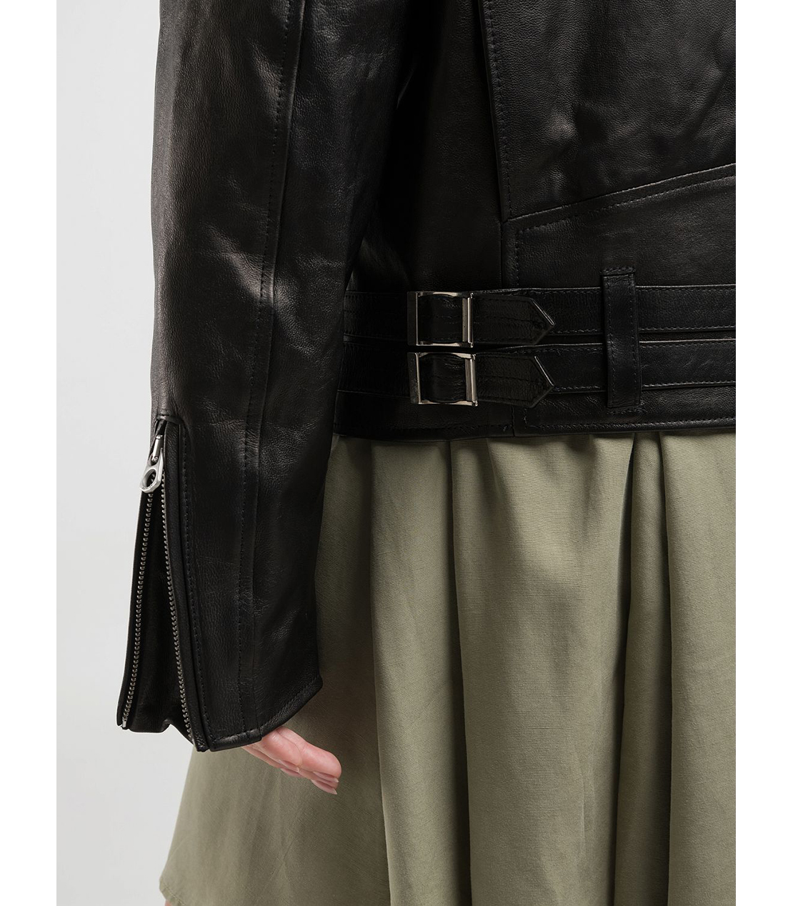 WAXラムレザーバイカージャケット 詳細画像 ブラック 8